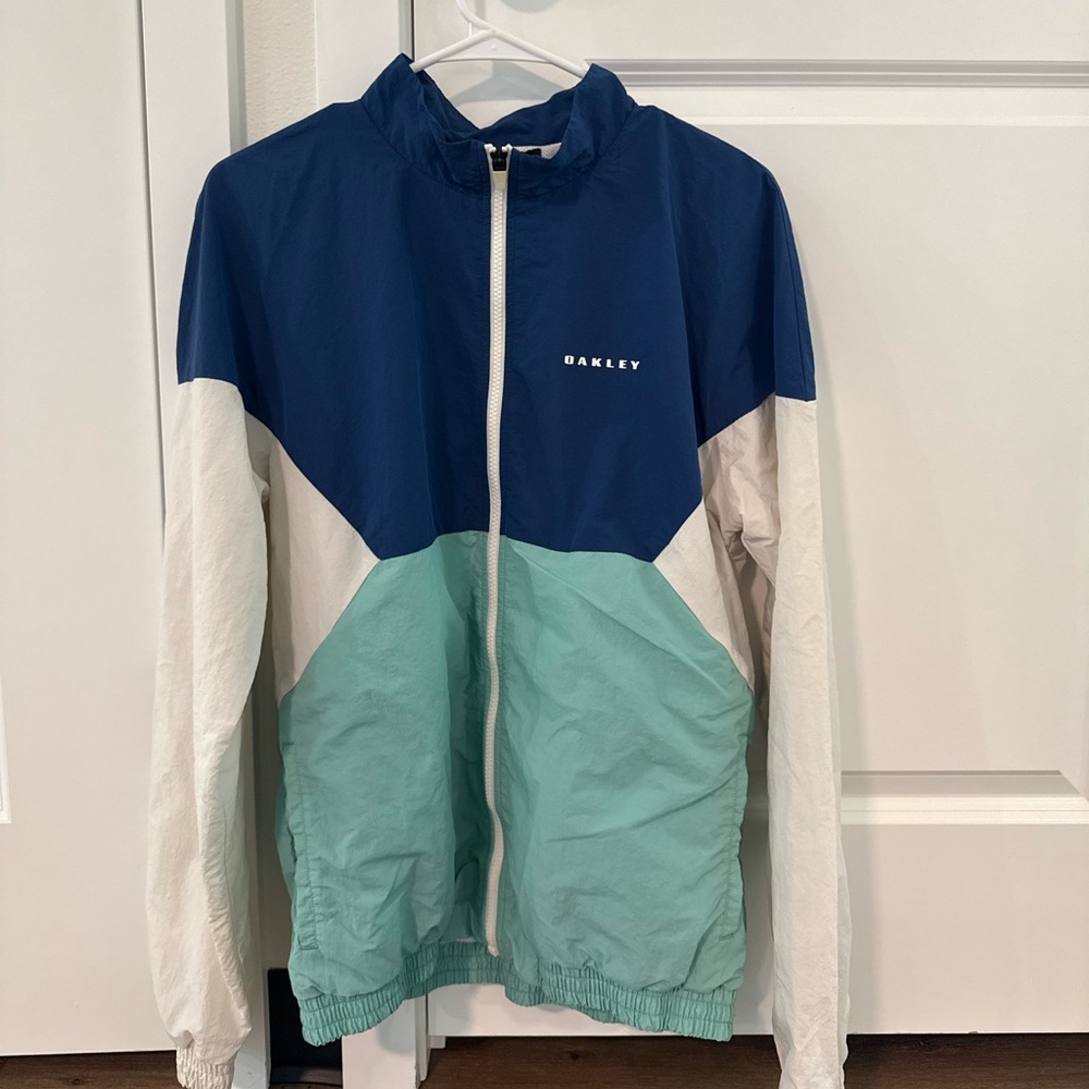 Oakley Navy and White Windbreaker